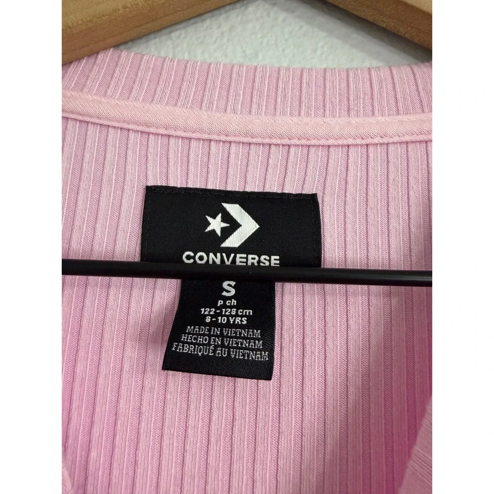 Converse - Girl's Ribbed Cropped Pink Logo Size 8/10‎